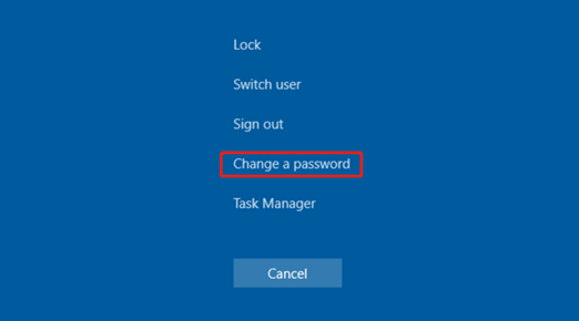 Select Change a Password